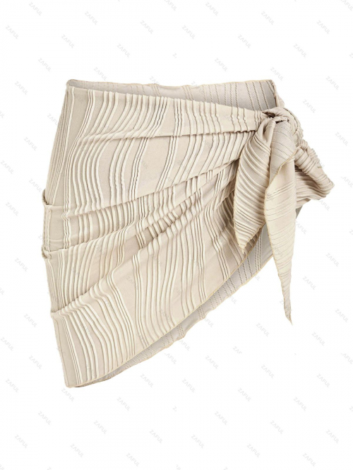 Women Beach ZAFUL Textured Tie Side Beach Sarong Coffee