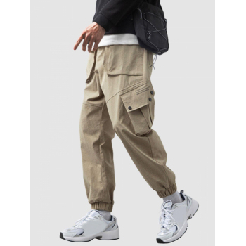 ZAFUL Men's Stereoscopic Pockets Design Cargo Pants L Light coffee