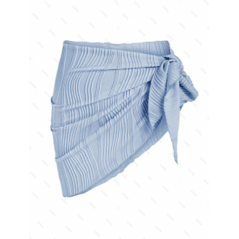 Women Beach ZAFUL Textured Tie Side Beach Sarong Light blue