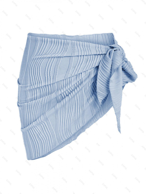 Women Beach ZAFUL Textured Tie Side Beach Sarong Light blue