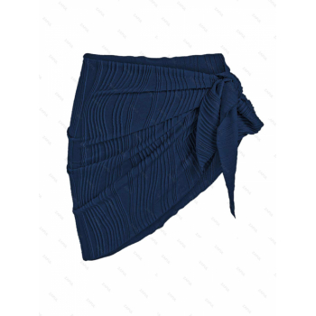 Women Beach ZAFUL Textured Tie Side Beach Sarong Deep blue