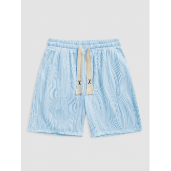 ZAFUL Textured Knitted Sports Casual Shorts M Light blue