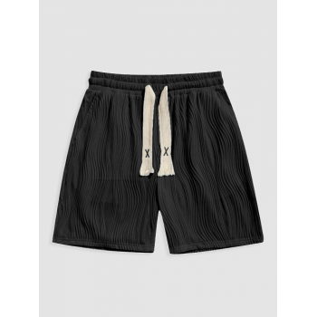 ZAFUL Textured Knitted Sports Casual Shorts L Black