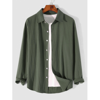 ZAFUL Men's Long Sleeves Plain Basic Shirt M Light green