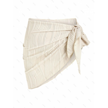 Women Beach ZAFUL Textured Tie Side Beach Sarong Light coffee