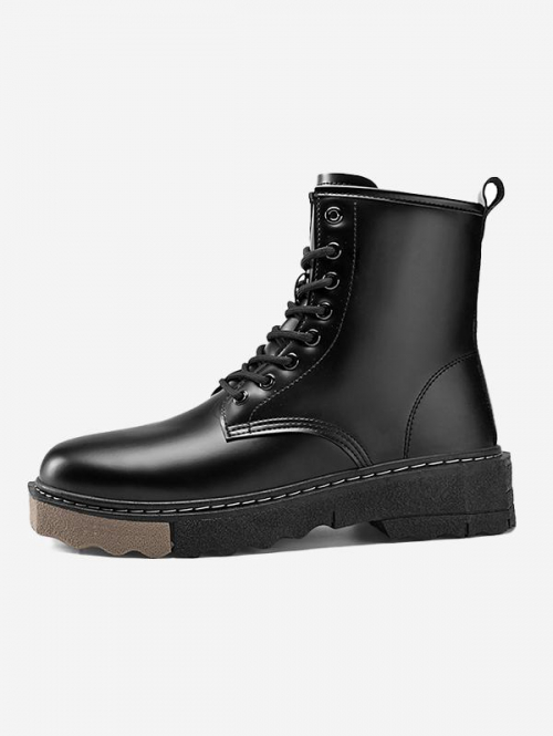 Colorblock Lace Up Combat Boots