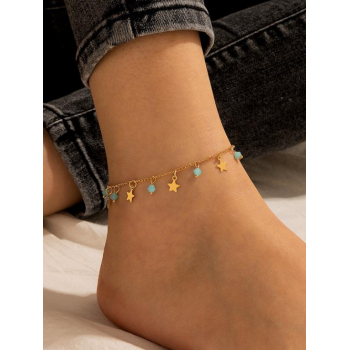 Fashion Women Women's Beach Vacation Simple Style Star Pendant Metal Chain Anklet