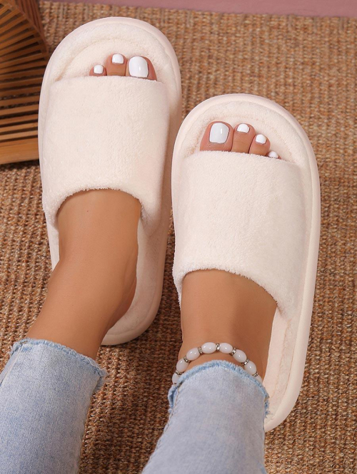 Women Women's Winter Fuzzy Plush Antiskid Indoor Slippers