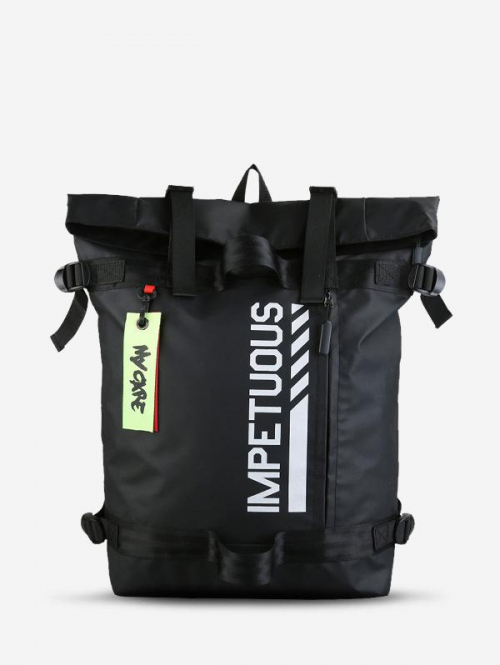 Letter Printed Release Buckle Detail Outdoor Sports Backpack