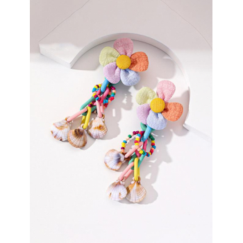 Cute Earrings Flowers Shape Shell Pendant Beach Earrings By ZAFUL