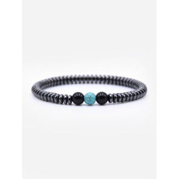 Men's Classic Hematite Stone Beaded Bracelet