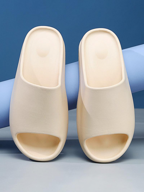 Men Couple Basic Solid Color Lounge Home Indoor Beach Anti-slip Cloud Slides Slippers for Men and Women