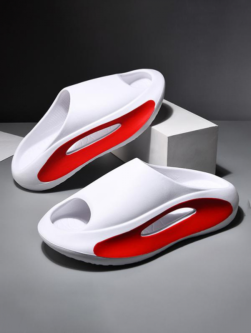 Men Colorblock Chunky Style Cloud Slides Slippers