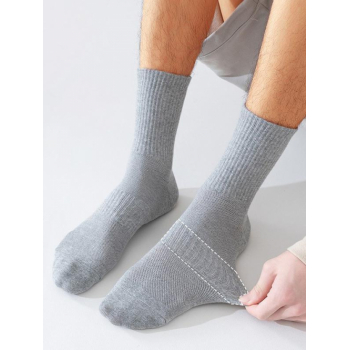 ZAFUL Men's Solid Color Basic Casual Breathable Crew Socks