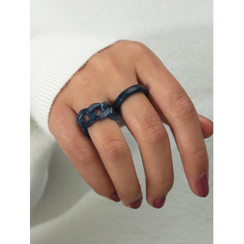 Women's 2Pcs Minimalist Resin Chain Shaped Rings