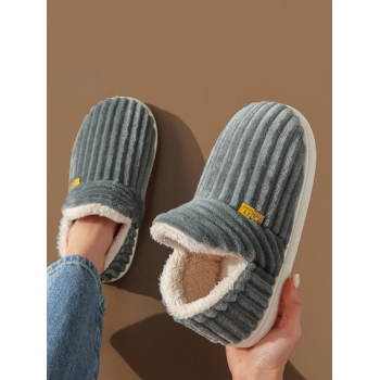 Women Winter Warmth Fluffy Fleece-lined Antiskid Indoor Slippers for Women and Men