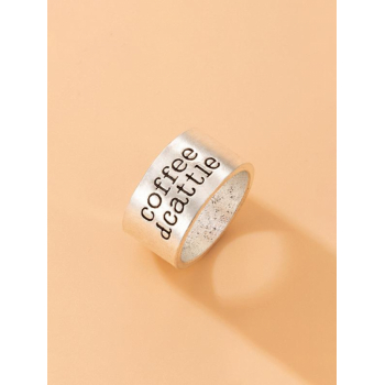 Letter Patterned Punk Hip Hop Ring