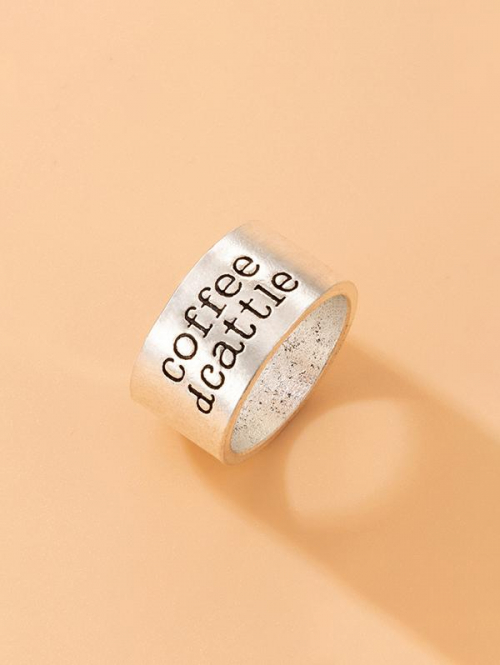 Letter Patterned Punk Hip Hop Ring