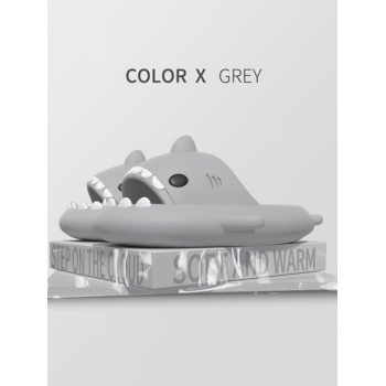 Women Funny Cute Style Cartoon Shark Shape Indoor Home Chunky Style Cloud Slides Slippers for Men and Women