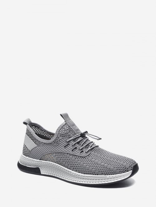 Men Solid Color Summer Breathable Mesh Casual Shoes