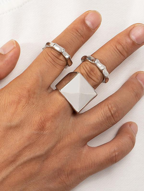 3Pcs Geo Shaped Rings Set