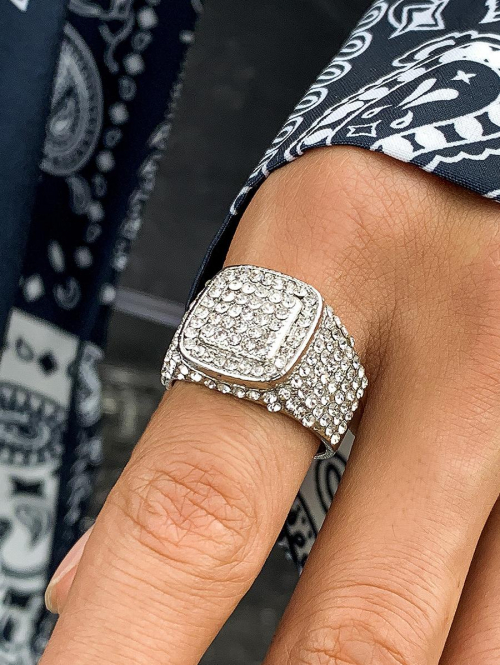 Rhinestone Square Ring