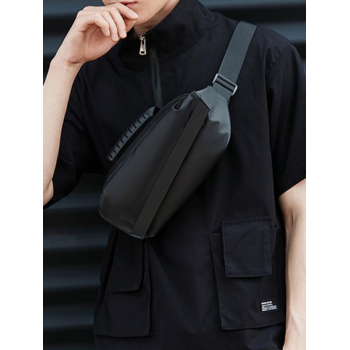 Men's Daily Casual Solid Color Multifunctional Mini Chest Sling Bag