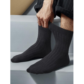 ZAFUL Men's Solid Color Basic Casual Business Crew Socks