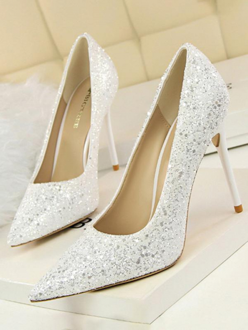 Women Bling Pointed Toe Stiletto Heel Pumps