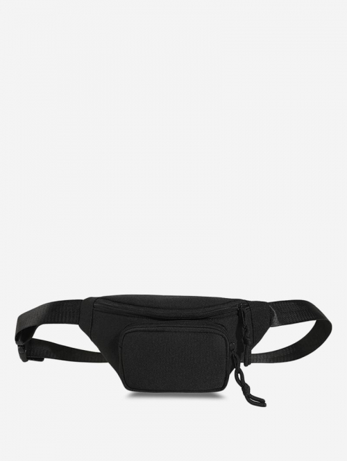 ZAFUL Women's Daily Sports Outdoor Solid Color Double Zip Fanny Pack Bum Belt Bag