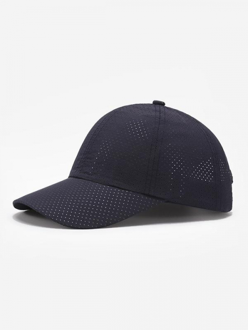 Basic Solid Color Breathable Hollow Out Outdoor Baseball Cap for Women and Men