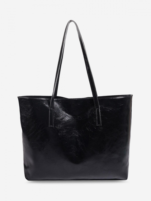 Women's Daily Retro Minimalism Soft PU Slouchy Tote Shoulder Bag