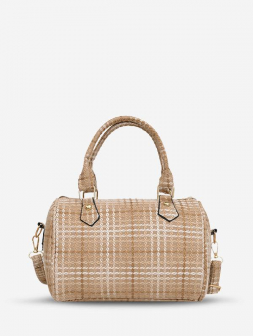 Plaid Large Capacity Crossbody Bag