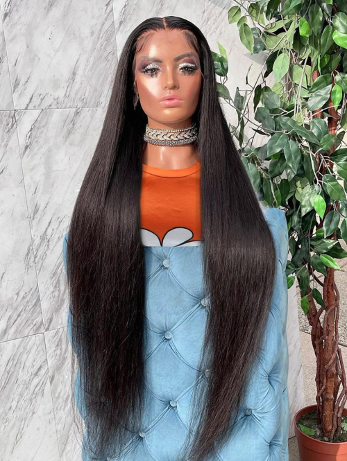 zaful 180% Human Hair 13*4 Lace Front Silky Straight Wig