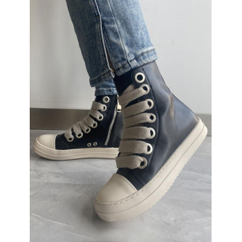 Women Women's Fashion Athleisure Style Daily Two Tone Colorblock Lace Up Front Thick Soled High-top Board Skate Shoes