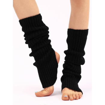 Fashion Women Women's Winter Warm Solid Color Sports Ballet Ribbed Hollow Out Leg Warmers