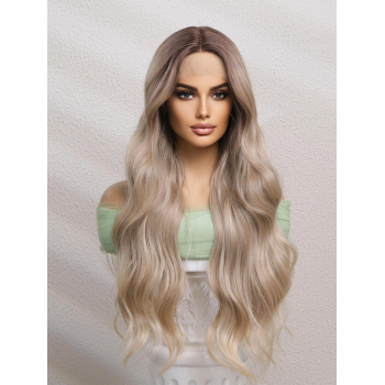 zaful Lace Front Gradient Color Long Wavy Synthetic Wig