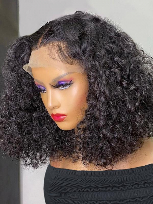 zaful 150% Human Hair 13*4 Lace Front Curly Wig