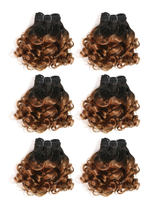 6Pcs Curly Human Hair Weaves