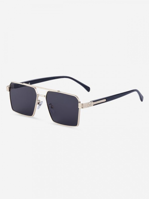 ZAFUL Men Fashion Metal Retro Square Shape Double Beam Sunglasses for Men and Women