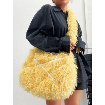 Women's Daily Streetwear Y2K Fluffy Fuzzy Furry Textured Faux Fur Large Capacity Crossbody Shoulder Bag