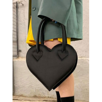 Women's Fashion Solid Color Heart Shaped Handbag Crossbody Bag