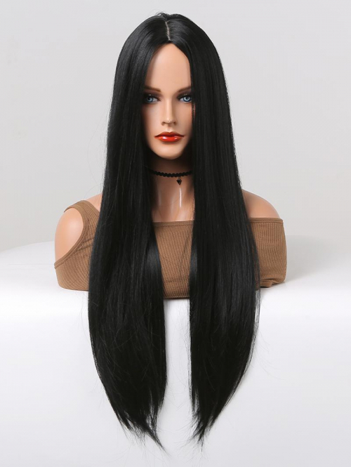 zaful Black Long Silky Straight Synthetic Wig