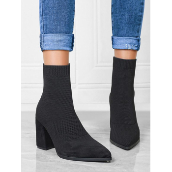 ZAFUL Women Chunky Heeled Stretch Slip On Boots