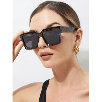 Fashion Women Square Frame Oversized Sunglasses