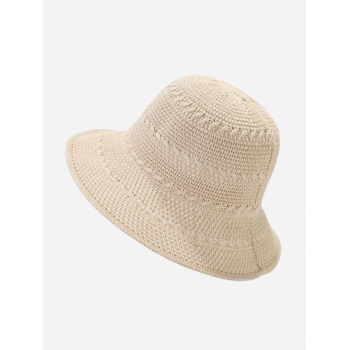 Fashion Women Women's Summer Solid Color Openwork Crochet Bucket Hat