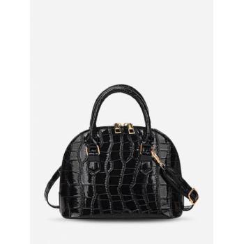 Embossed Two Way Zip Crossbody Bag