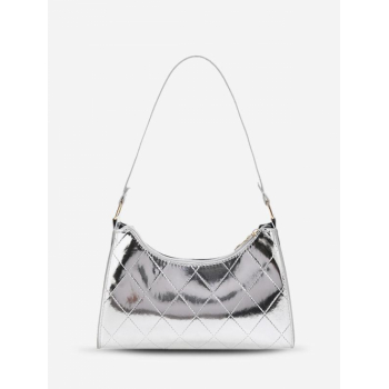 Metallic Rhombus Pattern Hobo Bag