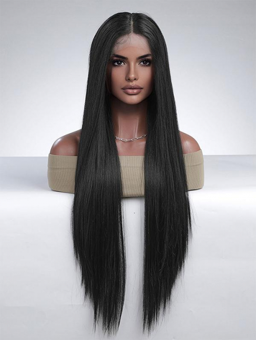 zaful Long Silky Straight Lace Front Synthetic Wig