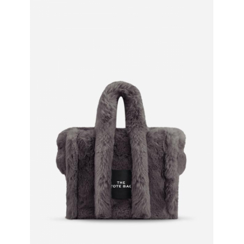 Women's Solid Color Simple Style Winter Fluffy Faux Fur Shoulder Bag